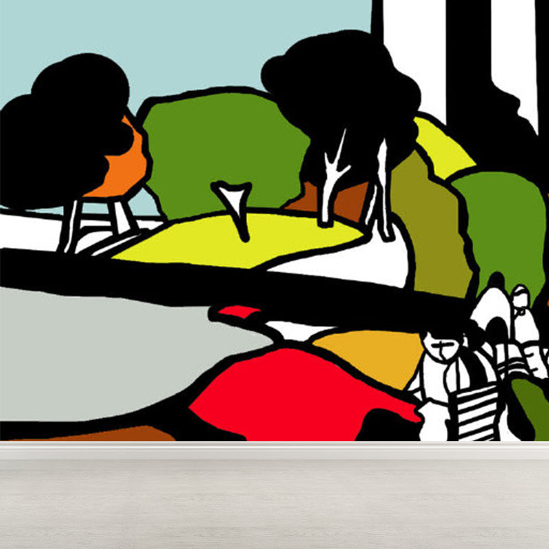 Landscape Mural Decal Modern Decorative Living Room Wall Covering, Custom Printed Clearhalo 'Wall Decor' 'Wall Mural' 1885291