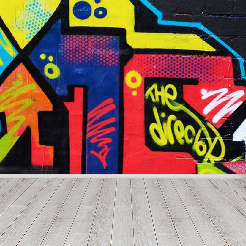 Extra Large Graffiti Mural Light Color Non-Woven Wall Art for Indoor Decor, Customised Clearhalo 'Wall Decor' 'Wall Mural' 1885331