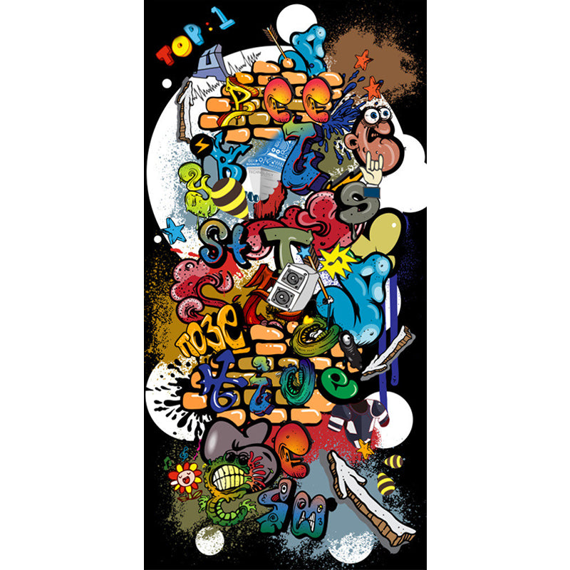 Extra Large Graffiti Mural Light Color Non-Woven Wall Art for Indoor Decor, Customised Clearhalo 'Wall Decor' 'Wall Mural' 1885337