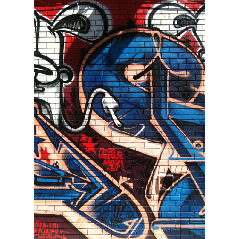 Extra Large Graffiti Mural Light Color Non-Woven Wall Art for Indoor Decor, Customised Clearhalo 'Wall Decor' 'Wall Mural' 1885347