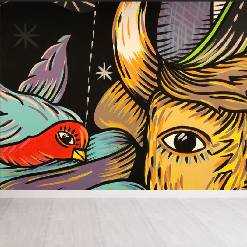 Extra Large Graffiti Mural Light Color Non-Woven Wall Art for Indoor Decor, Customised Clearhalo 'Wall Decor' 'Wall Mural' 1885351