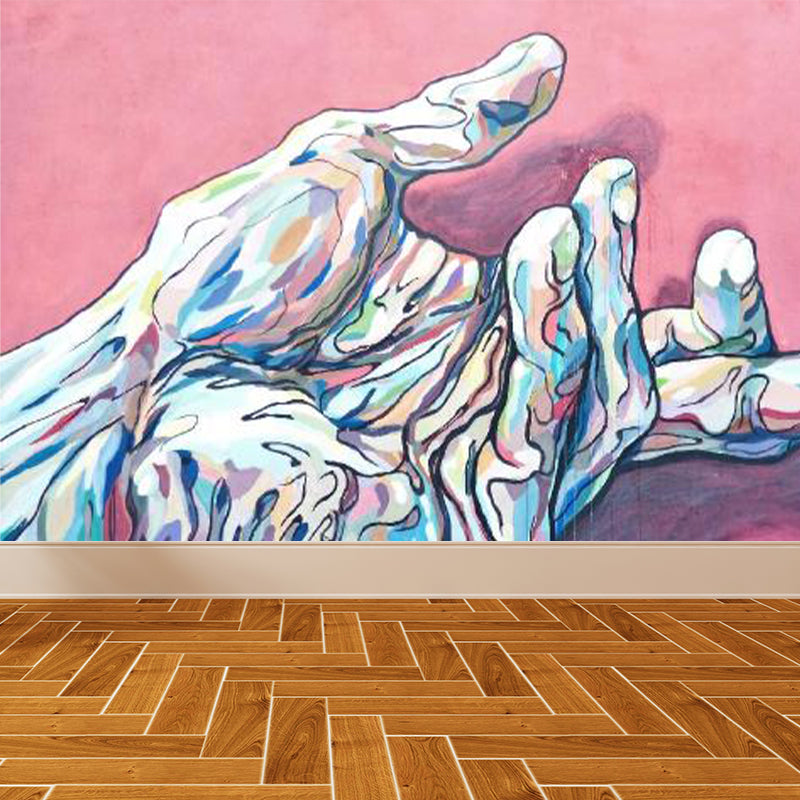 Huge Fashion Graffiti Mural Decal Bedroom Abstract Wall Decor in Pastel Color, Stain Resistant Clearhalo 'Wall Decor' 'Wall Mural' 1885356
