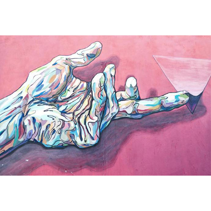 Huge Fashion Graffiti Mural Decal Bedroom Abstract Wall Decor in Pastel Color, Stain Resistant Clearhalo 'Wall Decor' 'Wall Mural' 1885357