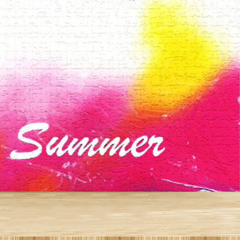 Huge Fashion Graffiti Mural Decal Bedroom Abstract Wall Decor in Pastel Color, Stain Resistant Clearhalo 'Wall Decor' 'Wall Mural' 1885360