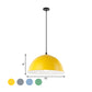 12"/16" W 1 Light Hanging Lamp with Ribbed Dome Shade Metal Industrial Indoor Ceiling Light in Grey/Yellow Clearhalo 'Ceiling Lights' 'Modern Pendants' 'Modern' 'Pendant Lights' 'Pendants' Lighting' 1885733