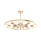 Gold Ring Bare Bulb Chandelier 16 Lights Post Modern Metallic Ceiling Light Fixture Clearhalo 'Ceiling Lights' 'Chandeliers' 'Modern Chandeliers' 'Modern' Lighting' 1885858