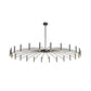 Adjustable Linear Shade Large Chandelier Metal 12/24 Lights Modern Ceiling Light in Black/Rose Gold Clearhalo 'Ceiling Lights' 'Chandeliers' 'Modern Chandeliers' 'Modern' Lighting' 1885889