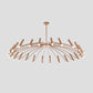 Adjustable Linear Shade Large Chandelier Metal 12/24 Lights Modern Ceiling Light in Black/Rose Gold Clearhalo 'Ceiling Lights' 'Chandeliers' 'Modern Chandeliers' 'Modern' Lighting' 1885899
