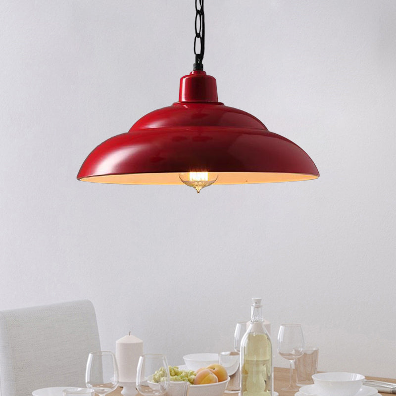 1 Light Hanging Lamp Vintage Style Double Bubble Metallic Suspension Lamp in Red/White for Coffee Shop Clearhalo 'Art Deco Pendants' 'Cast Iron' 'Ceiling Lights' 'Ceramic' 'Crystal' 'Industrial Pendants' 'Industrial' 'Metal' 'Middle Century Pendants' 'Pendant Lights' 'Pendants' 'Tiffany' Lighting' 1885983