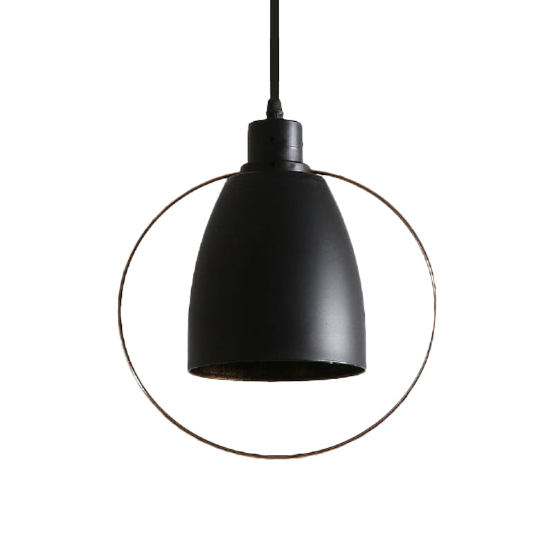 1 Bulb Tapered Suspension Light with Ring/Pentagon Industrial Black Finish Metal Hanging Light for Kitchen Clearhalo 'Art Deco Pendants' 'Black' 'Cast Iron' 'Ceiling Lights' 'Ceramic' 'Crystal' 'Industrial Pendants' 'Industrial' 'Metal' 'Middle Century Pendants' 'Pendant Lights' 'Pendants' 'Rustic Pendants' 'Tiffany' Lighting' 1885999
