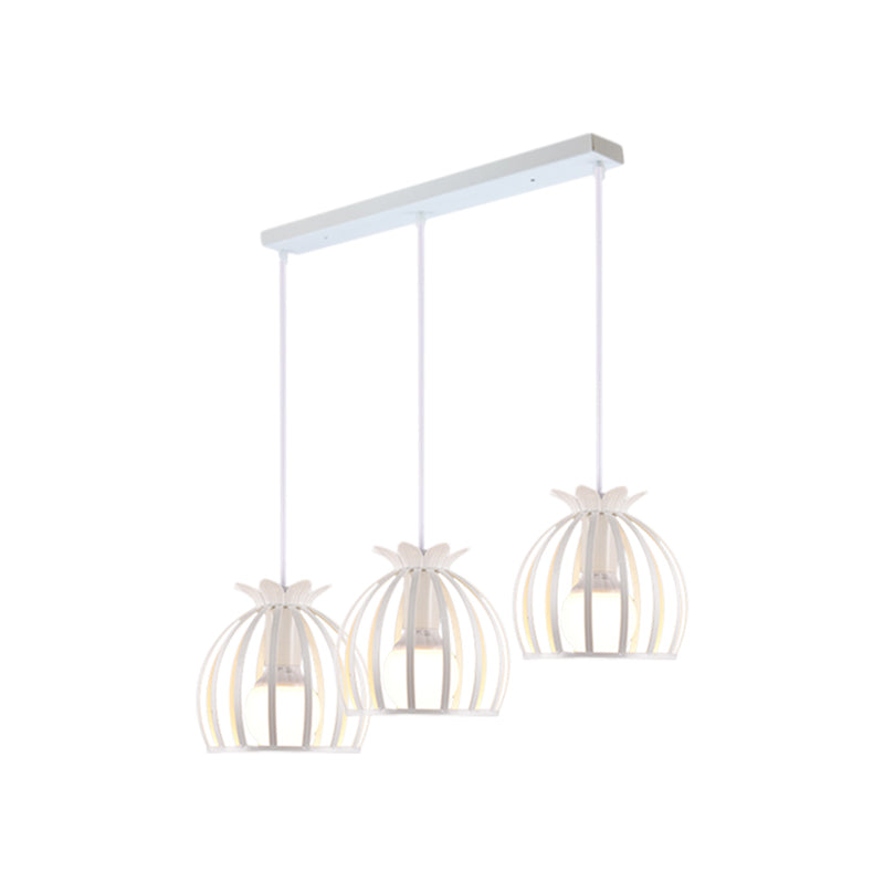 1 Head Hanging Lamp Loft Style Dome Cage Shade Metal Pendant Light in Black/White for Living Room Clearhalo 'Art Deco Pendants' 'Cast Iron' 'Ceiling Lights' 'Ceramic' 'Crystal' 'Industrial Pendants' 'Industrial' 'Metal' 'Middle Century Pendants' 'Modern Pendants' 'Modern' 'Pendant Lights' 'Pendants' 'Tiffany' Lighting' 1886019