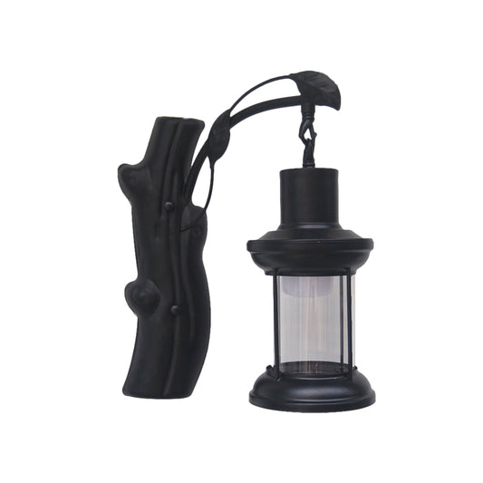 Kerosene Hallway Wall Light Fixture Coastal Clear Glass 1 Light Black/Copper Sconce Lamp Clearhalo 'Industrial wall lights' 'Industrial' 'Middle century wall lights' 'Tiffany' 'Wall Lamps & Sconces' 'Wall Lights' Lighting' 1886094