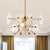 Clear Glass Disc Chandelier Lighting Triple Light Post Modern Hanging Lamp in Gold Finish Gold 16" Clearhalo 'Ceiling Lights' 'Chandeliers' 'Glass shade' 'Glass' 'Modern Chandeliers' 'Modern' 'Pendant Lights' Lighting' 1886140