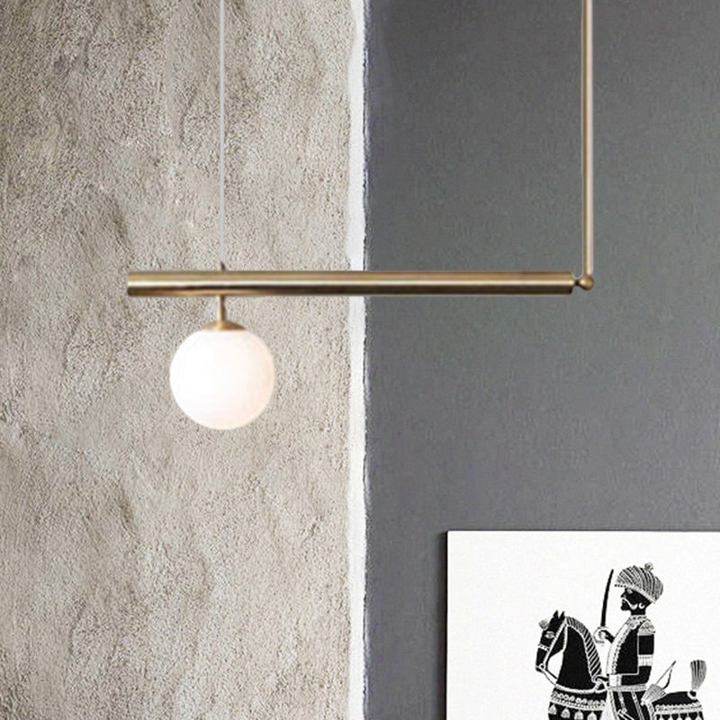 Post Modern Bubble Shade Linear Chandelier Glass Shade Gold Finish Hanging Lamp for Dining Room Clearhalo 'Ceiling Lights' 'Island Lights' Lighting' 1886410