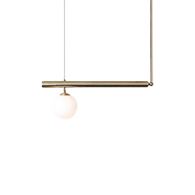 Post Modern Bubble Shade Linear Chandelier Glass Shade Gold Finish Hanging Lamp for Dining Room Clearhalo 'Ceiling Lights' 'Island Lights' Lighting' 1886411
