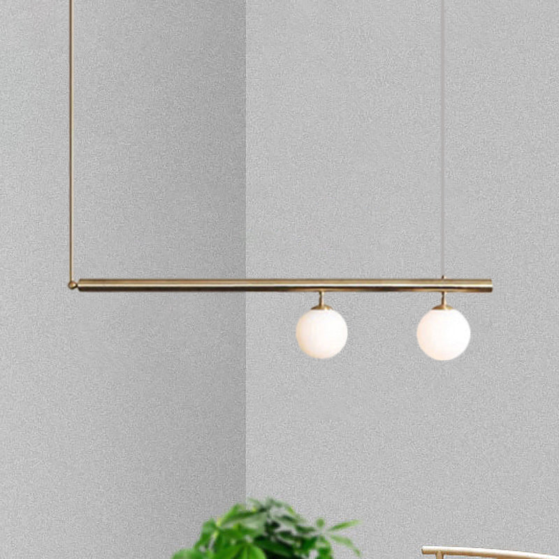 Post Modern Bubble Shade Linear Chandelier Glass Shade Gold Finish Hanging Lamp for Dining Room Clearhalo 'Ceiling Lights' 'Island Lights' Lighting' 1886414