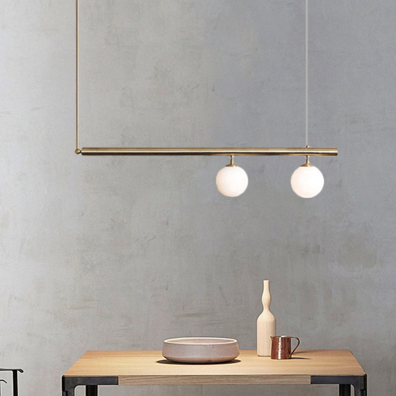 Post Modern Bubble Shade Linear Chandelier Glass Shade Gold Finish Hanging Lamp for Dining Room Clearhalo 'Ceiling Lights' 'Island Lights' Lighting' 1886415