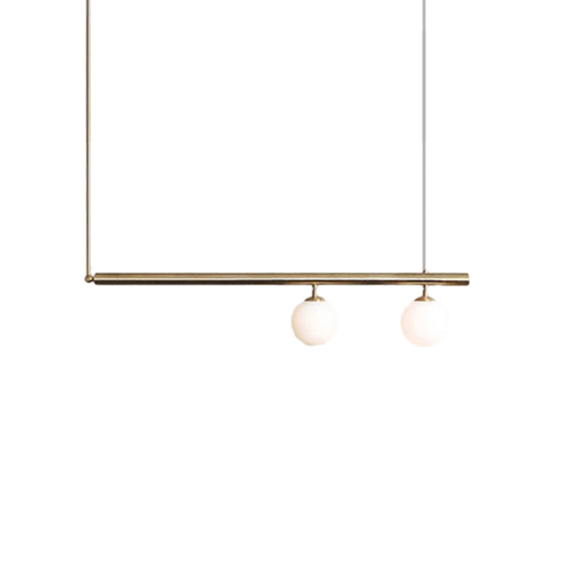 Post Modern Bubble Shade Linear Chandelier Glass Shade Gold Finish Hanging Lamp for Dining Room Clearhalo 'Ceiling Lights' 'Island Lights' Lighting' 1886416