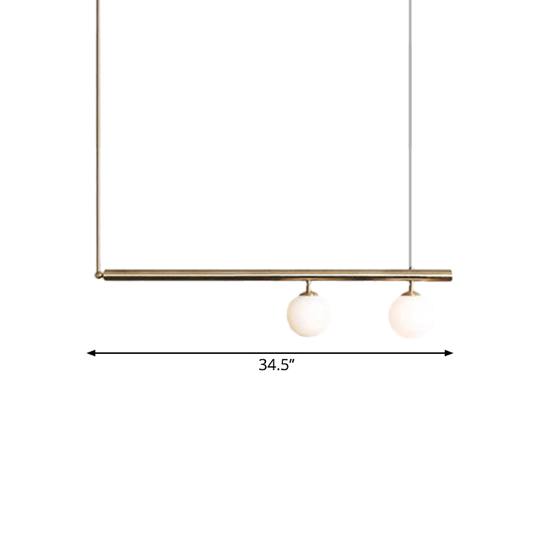 Post Modern Bubble Shade Linear Chandelier Glass Shade Gold Finish Hanging Lamp for Dining Room Clearhalo 'Ceiling Lights' 'Island Lights' Lighting' 1886417