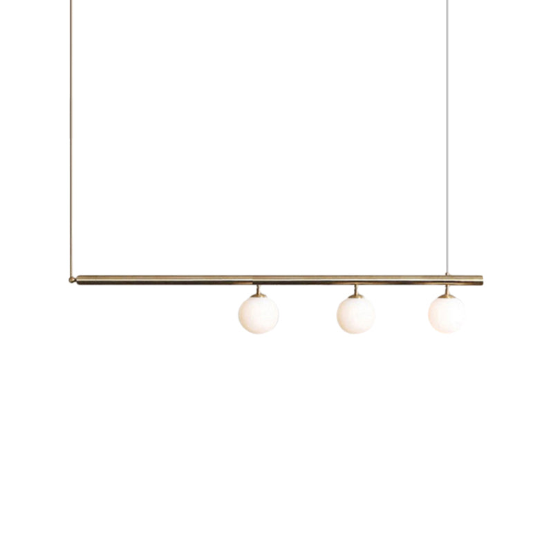 Post Modern Bubble Shade Linear Chandelier Glass Shade Gold Finish Hanging Lamp for Dining Room Clearhalo 'Ceiling Lights' 'Island Lights' Lighting' 1886421
