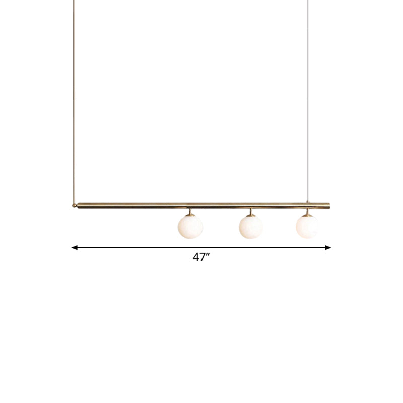 Post Modern Bubble Shade Linear Chandelier Glass Shade Gold Finish Hanging Lamp for Dining Room Clearhalo 'Ceiling Lights' 'Island Lights' Lighting' 1886422