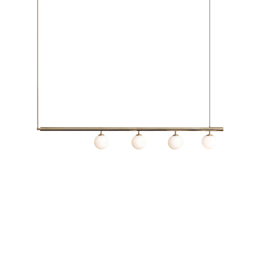 Post Modern Bubble Shade Linear Chandelier Glass Shade Gold Finish Hanging Lamp for Dining Room Clearhalo 'Ceiling Lights' 'Island Lights' Lighting' 1886426