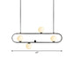 Oblong Dining Room Ceiling Chandelier Opal Glass 3/4 Lights Post Modern Island Light in Black/Gold Clearhalo 'Ceiling Lights' 'Island Lights' Lighting' 1886512