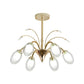 Oval Glass Shade Chandelier Lamp 6/8/10 Head Post Modern Hanging Ceiling Light in Gold Clearhalo 'Ceiling Lights' 'Chandeliers' 'Modern Chandeliers' 'Modern' Lighting' 1886694