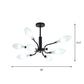 Frosted Glass Branch Chandelier Living Room Multi Light Wrought Iron Ceiling Lamp in Black Clearhalo 'Ceiling Lights' 'Chandeliers' 'Modern Chandeliers' 'Modern' Lighting' 1886710