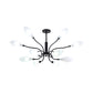 Frosted Glass Branch Chandelier Living Room Multi Light Wrought Iron Ceiling Lamp in Black Clearhalo 'Ceiling Lights' 'Chandeliers' 'Modern Chandeliers' 'Modern' Lighting' 1886714