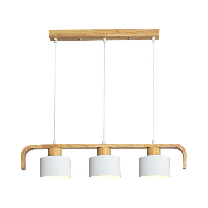 Metal Drum Shade Island Light 3/4 Heads Nordic Simple Chandelier Light for Dining Room Kitchen Clearhalo 'Ceiling Lights' 'Island Lights' Lighting' 1886751