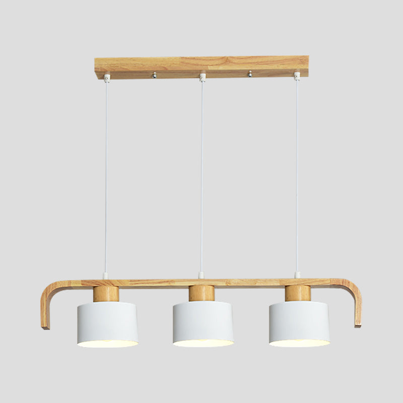 Metal Drum Shade Island Light 3/4 Heads Nordic Simple Chandelier Light for Dining Room Kitchen Clearhalo 'Ceiling Lights' 'Island Lights' Lighting' 1886752