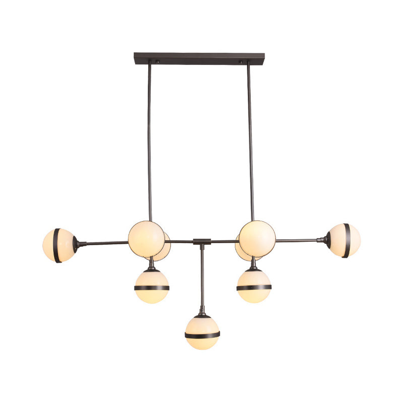 Gold/Silver Finish Orb Chandelier 9 Heads Post Modern Glass Shade Island Lighting for Restaurant Hotel Clearhalo 'Ceiling Lights' 'Island Lights' Lighting' 1886824