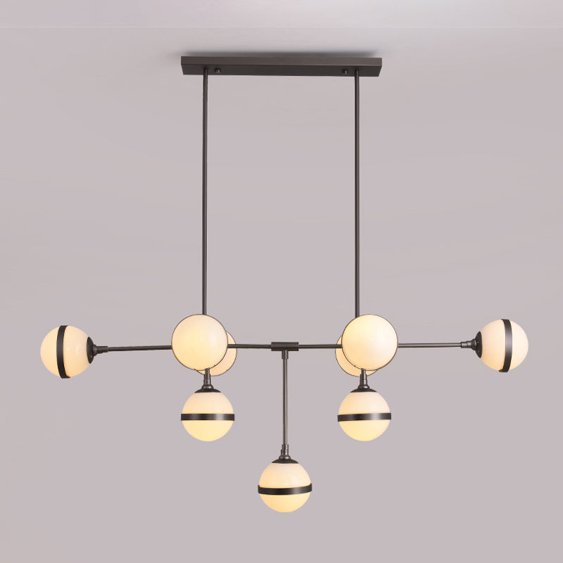 Gold/Silver Finish Orb Chandelier 9 Heads Post Modern Glass Shade Island Lighting for Restaurant Hotel Clearhalo 'Ceiling Lights' 'Island Lights' Lighting' 1886825