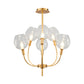 Clear Glass Bud Shade Pendant Light Restaurant Foyer Contemporary Chandelier in Gold Clearhalo 'Ceiling Lights' 'Chandeliers' 'Modern Chandeliers' 'Modern' Lighting' 188686