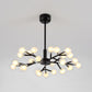 Black Branching Chandelier Pendant Light Modern Nordic Style 25/30/45 Lights Metal Hanging Light with Clear Glass Ball Shade Clearhalo 'Ceiling Lights' 'Chandeliers' 'Modern Chandeliers' 'Modern' Lighting' 1886929