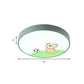 Acrylic Circular Flush Ceiling Light with Playing Bear Macaron Ceiling Lamp in Green for Boys Bedroom Clearhalo 'Ceiling Lights' 'Close To Ceiling Lights' 'Close to ceiling' 'Flush mount' Lighting' 188784