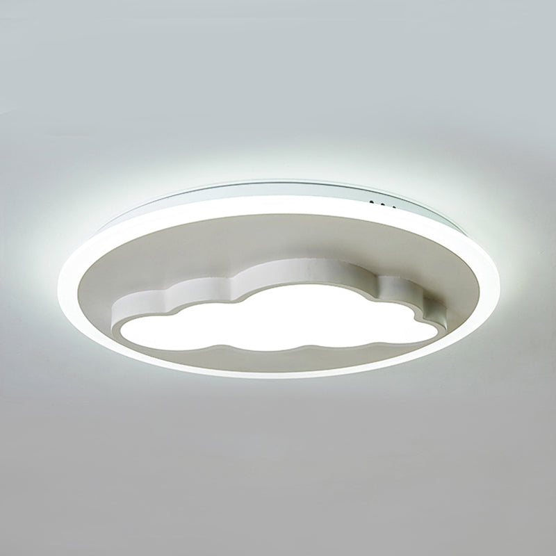 Big O Flush Mount Light with Cloud Modern Stylish Acrylic Ceiling Light in White for Kitchen - Clearhalo - 'Ceiling Lights' - 'Close To Ceiling Lights' - 'Close to ceiling' - 'Flush mount' - Lighting' - 188791