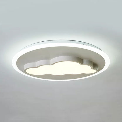 Big O Flush Mount Light with Cloud Modern Stylish Acrylic Ceiling Light in White for Kitchen White Warm Clearhalo 'Ceiling Lights' 'Close To Ceiling Lights' 'Close to ceiling' 'Flush mount' Lighting' 188792