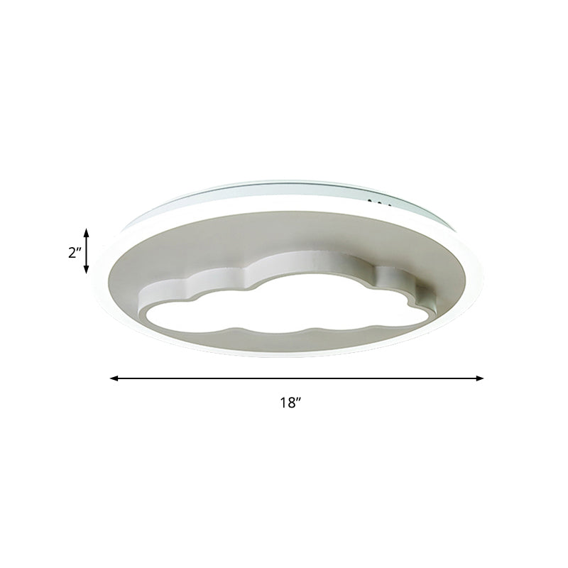 Big O Flush Mount Light with Cloud Modern Stylish Acrylic Ceiling Light in White for Kitchen - Clearhalo - 'Ceiling Lights' - 'Close To Ceiling Lights' - 'Close to ceiling' - 'Flush mount' - Lighting' - 188794