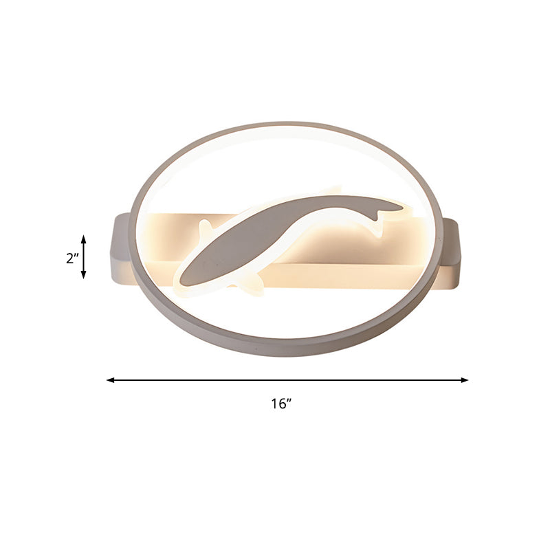 Acrylic Fish Shaped Ceiling Mount Light Modern Stylish Ceiling Lamp in White for Kitchen Clearhalo 'Ceiling Lights' 'Close To Ceiling Lights' 'Close to ceiling' 'Flush mount' Lighting' 188838