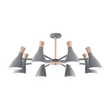 Macaron Style Pendant Light Bottle Shape 8 Bulbs Metal Chandelier for Living Room Clearhalo 'Ceiling Lights' 'Chandeliers' Lighting' options 188956