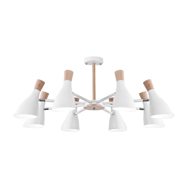 Macaron Style Pendant Light Bottle Shape 8 Bulbs Metal Chandelier for Living Room Clearhalo 'Ceiling Lights' 'Chandeliers' Lighting' options 188960