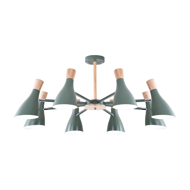 Macaron Style Pendant Light Bottle Shape 8 Bulbs Metal Chandelier for Living Room Clearhalo 'Ceiling Lights' 'Chandeliers' Lighting' options 188963