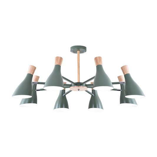 Macaron Style Pendant Light Bottle Shape 8 Bulbs Metal Chandelier for Living Room Clearhalo 'Ceiling Lights' 'Chandeliers' Lighting' options 188963