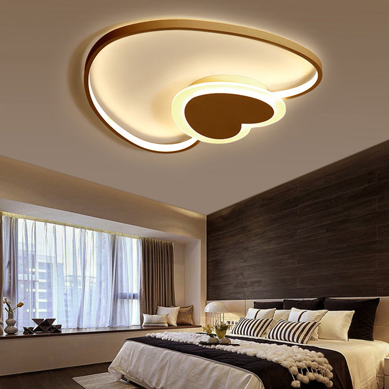 White Heart Shaped Ceiling Lamp Modern Stylish Acrylic Ceiling Mount Light for Dining Room White Clearhalo 'Ceiling Lights' 'Close To Ceiling Lights' 'Close to ceiling' 'Flush mount' Lighting' 188980
