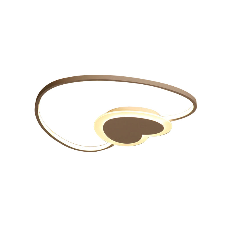White Heart Shaped Ceiling Lamp Modern Stylish Acrylic Ceiling Mount Light for Dining Room Clearhalo 'Ceiling Lights' 'Close To Ceiling Lights' 'Close to ceiling' 'Flush mount' Lighting' 188983