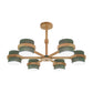 Nordic Cylindrical Shade Chandelier Six Lights Wood Ceiling Pendant for Foyer Cloth Shop Clearhalo 'Ceiling Lights' 'Chandeliers' Lighting' options 188995