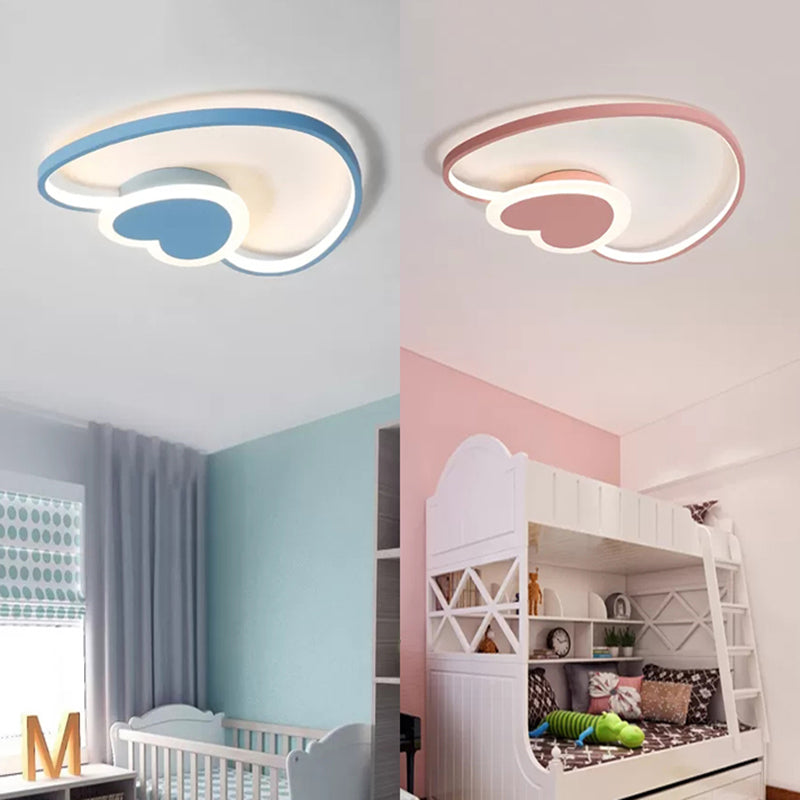 Heart Shape Flush Mount Light Nordic Style Metal Ceiling Light for Baby Room Kitchen Clearhalo 'Ceiling Lights' 'Close To Ceiling Lights' 'Close to ceiling' 'Flush mount' Lighting' 189012