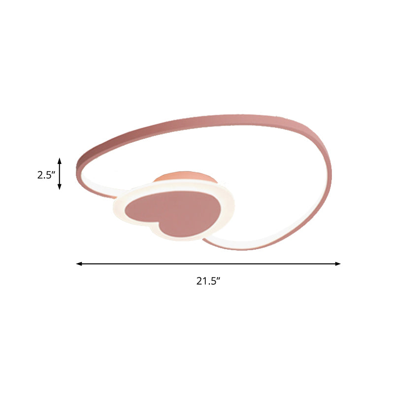 Heart Shape Flush Mount Light Nordic Style Metal Ceiling Light for Baby Room Kitchen Clearhalo 'Ceiling Lights' 'Close To Ceiling Lights' 'Close to ceiling' 'Flush mount' Lighting' 189014